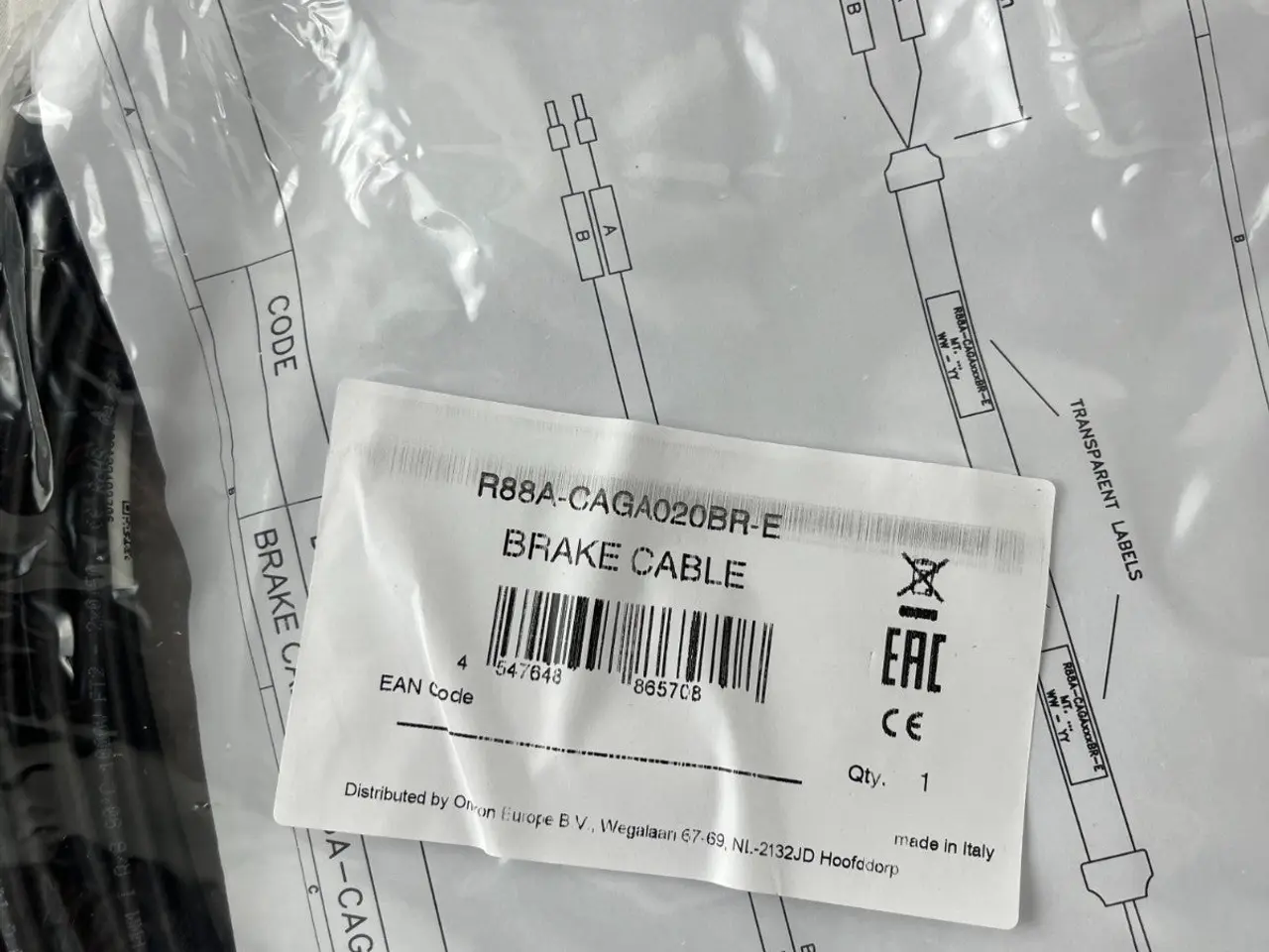 Billede 2 - Omron R88A-CAGA020BR-E servomotor Brake kabel 20 m