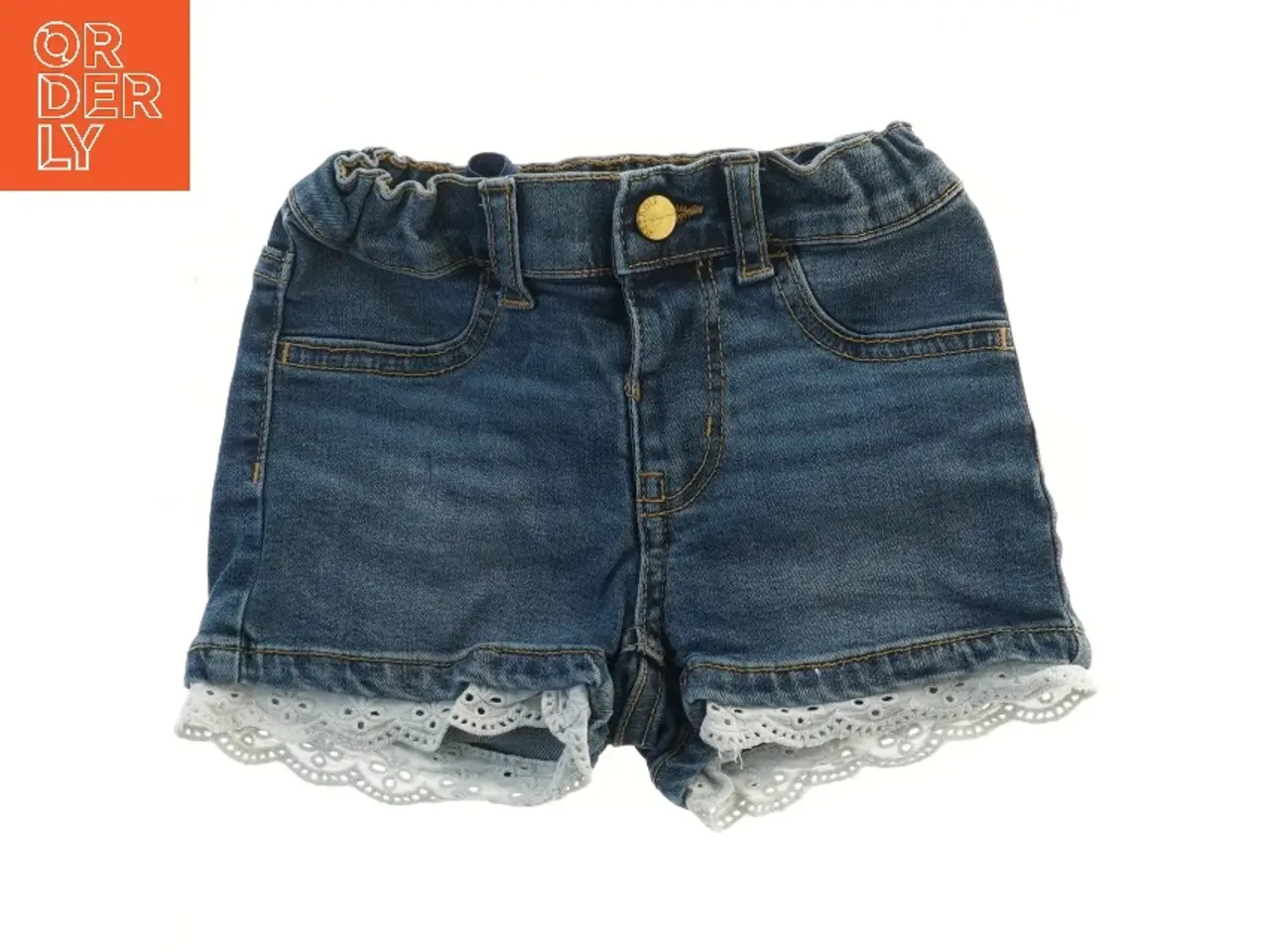 Billede 1 - Lindex (str. 98) Denim shorts med blondekant