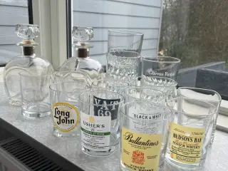 Whisky glas 11 stk + karafler