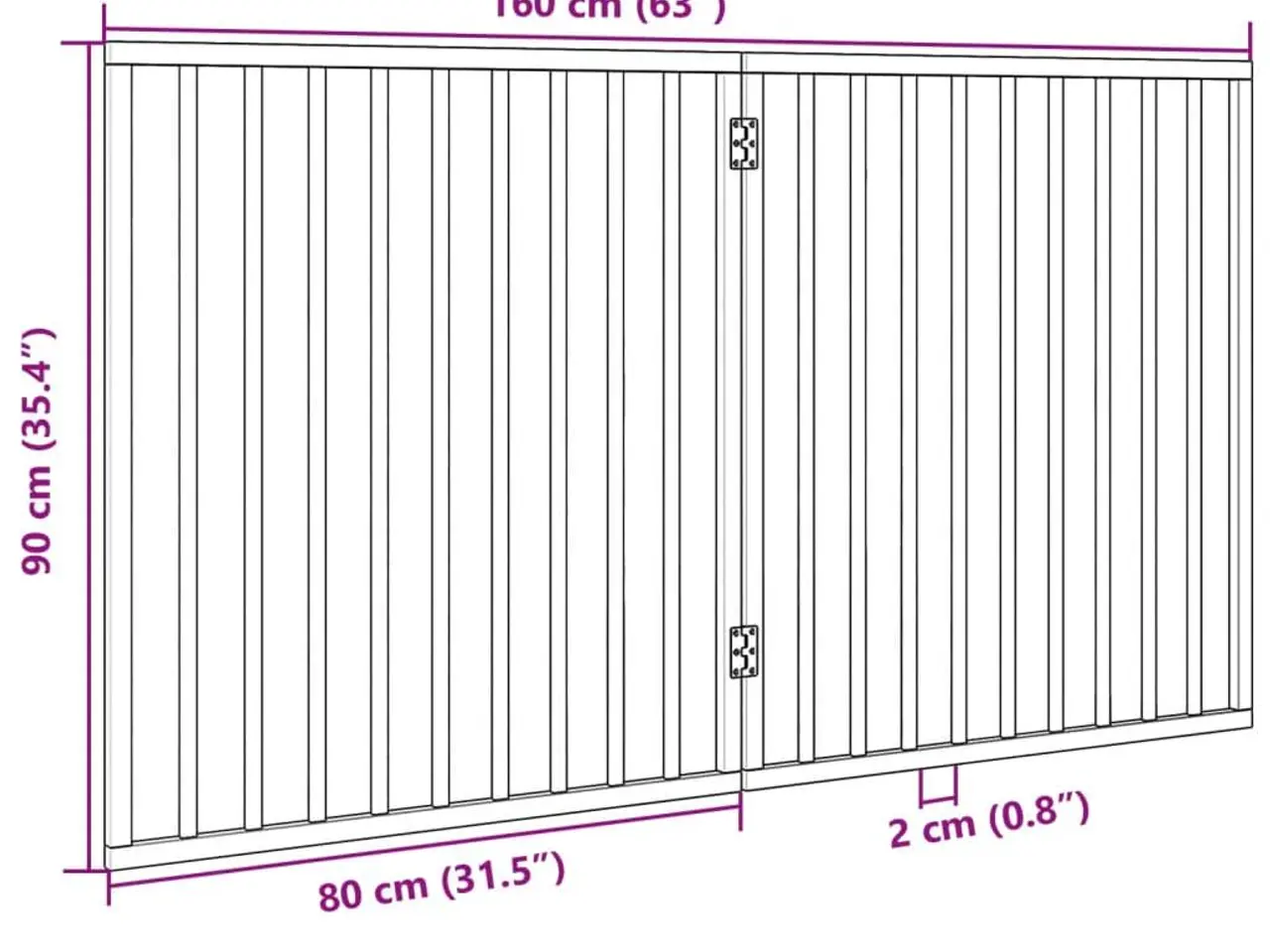 Billede 9 - Foldbart hundegitter i poppeltræ - 2 paneler, sort, 160 cm