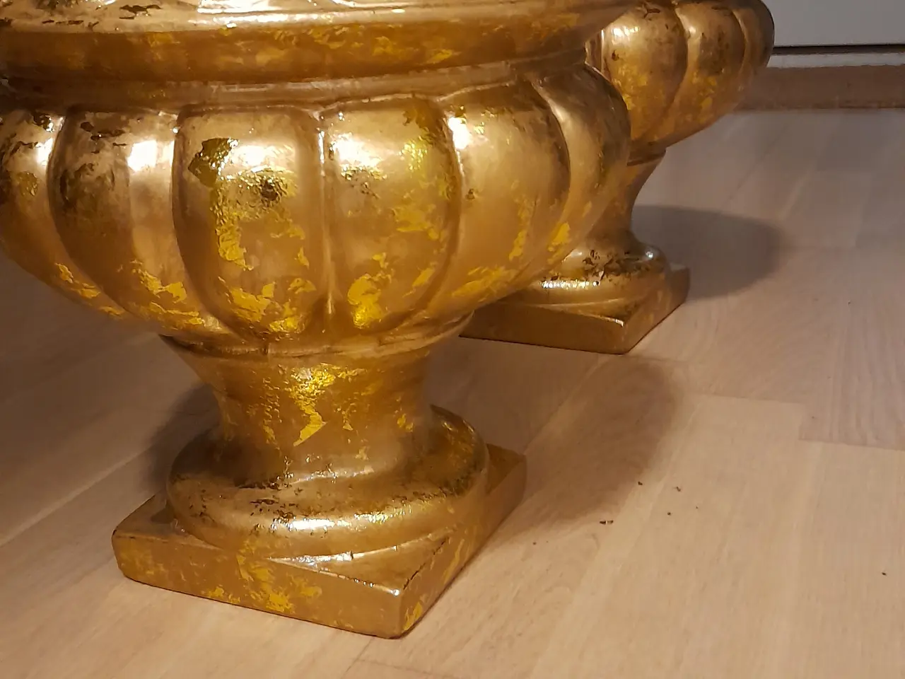 Billede 3 - Vintage guld urner / opsatser i tung keramik