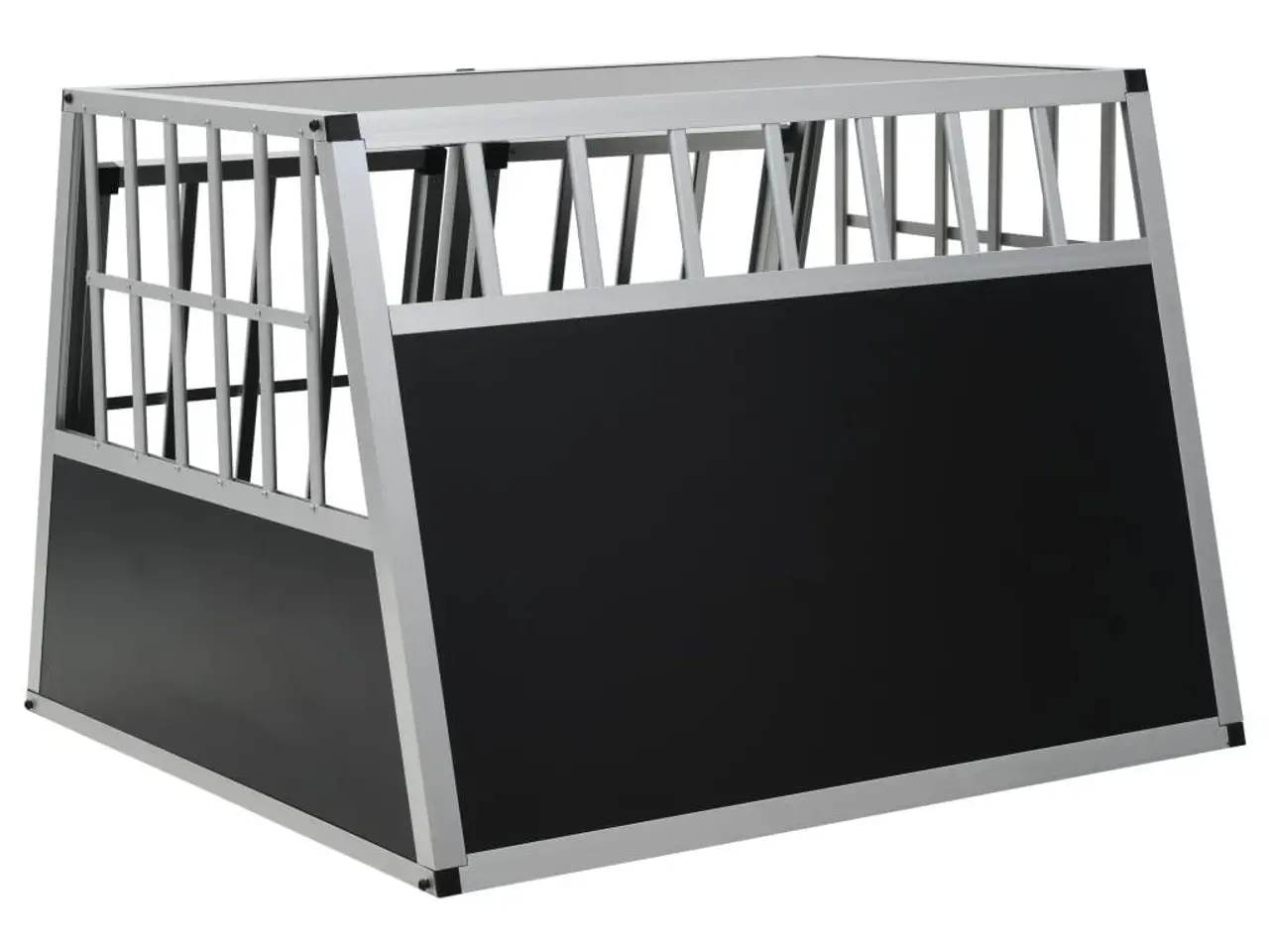 Billede 5 - Hundebur til bil med dobbelt dør - aluminium/MDF, 94 × 88 × 69 cm