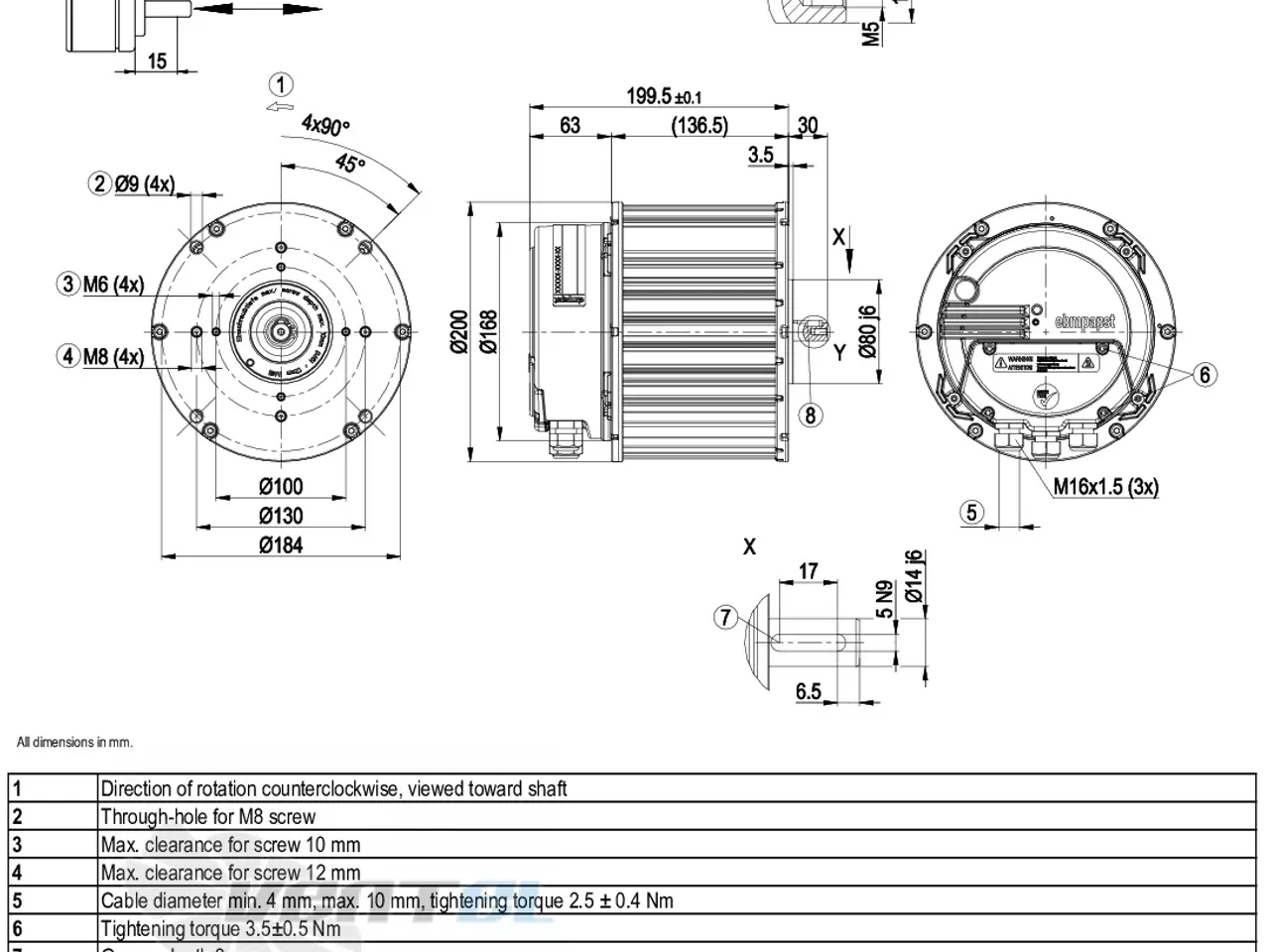 Billede 3 - ebm-papst M3G084-FA33-82 AC Motor 230V 621W HVAC