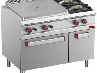 Gaskomfur 2 blus (2x 7 kW) & Glødeplade (10 kW)