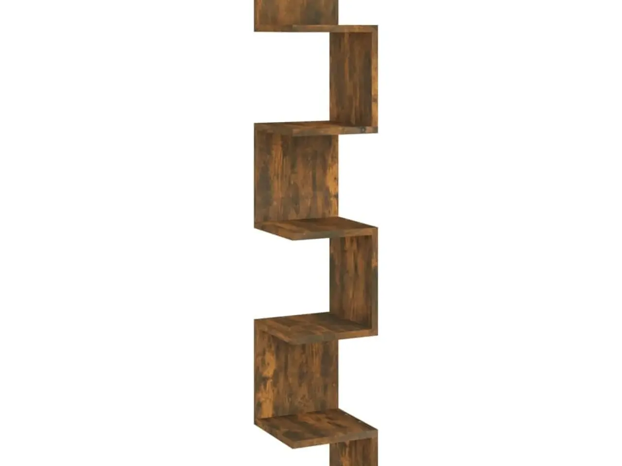Billede 2 - Væghængt hjørnehylde 20x20x127,5 cm konstrueret træ røget eg