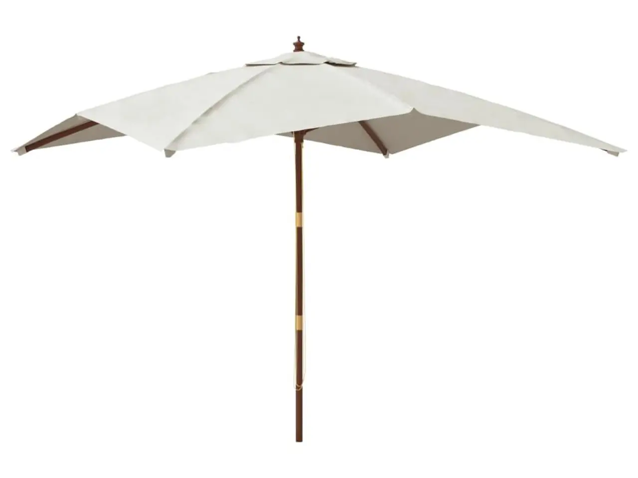 Billede 2 - Haveparasol med træstang 300 × 300 × 273 cm - sandfarvet
