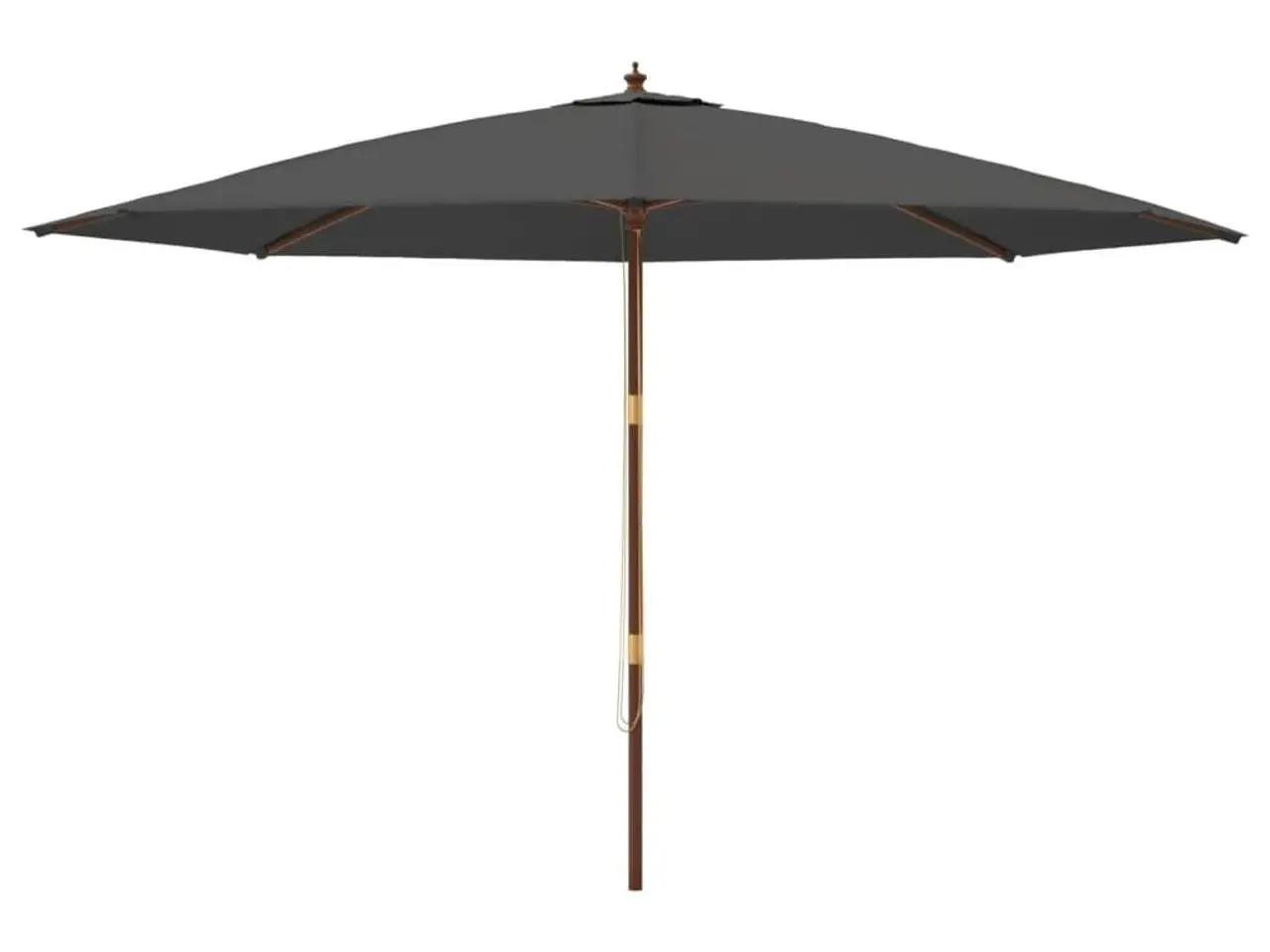 Billede 3 - Haveparasol med træstang 400 × 273 cm - antracitgrå