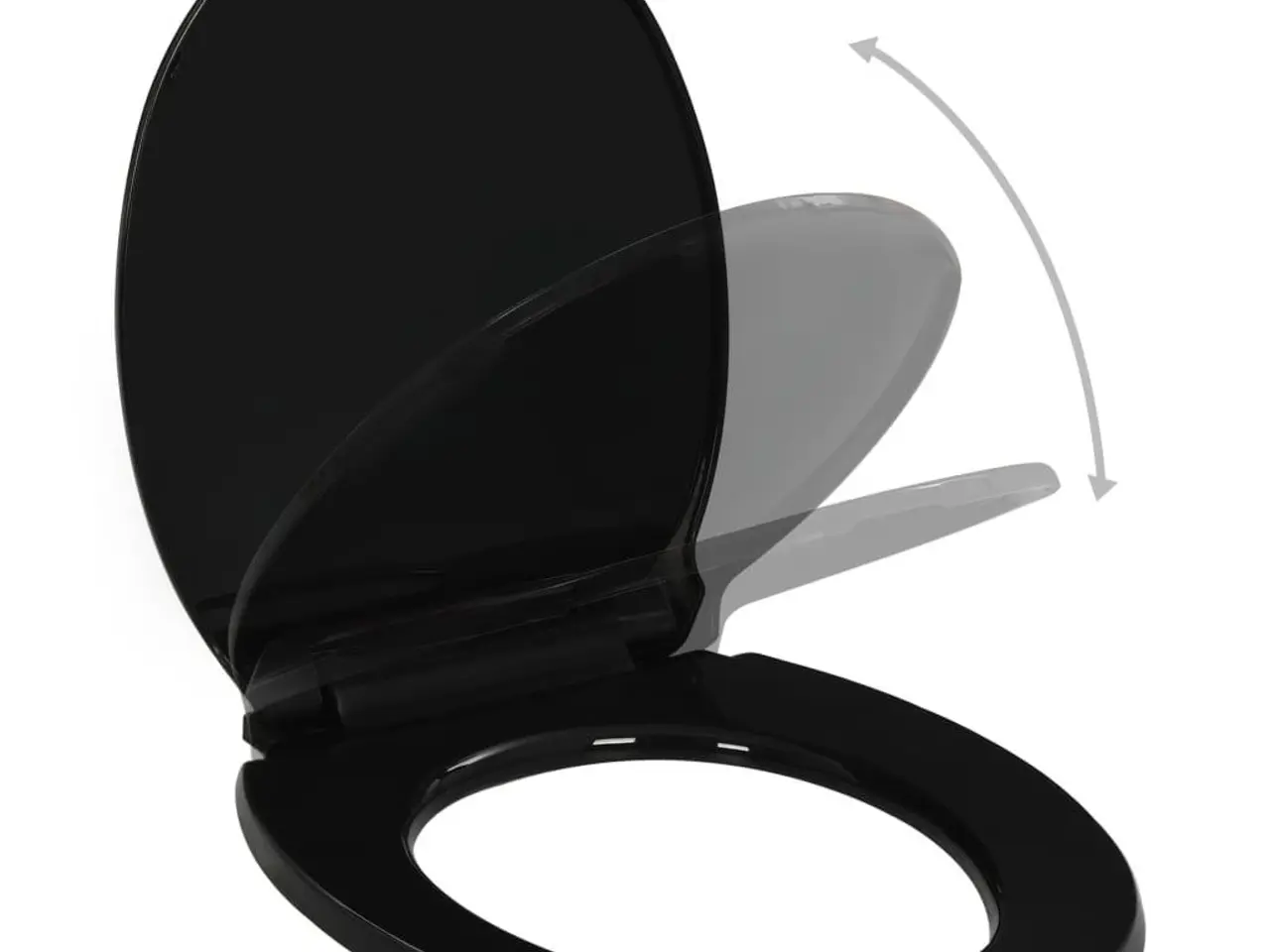 Billede 2 - Toiletsæde med soft-close og quick release - sort, 42,5 × 34 cm