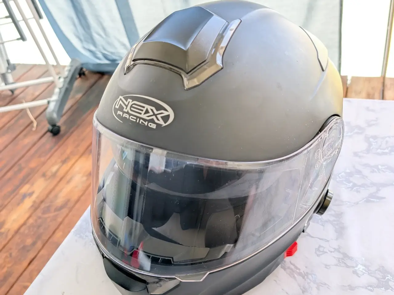 Billede 1 - Motorcykel hjelm flip-up m. Intercom og solbrille