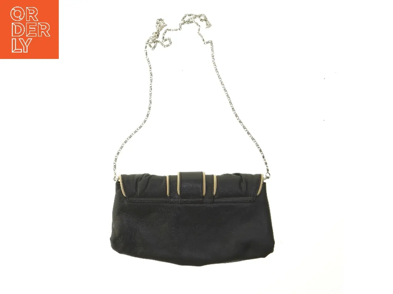 Billede 2 - Sort clutch taske med kæde (str. 26x15 cm)