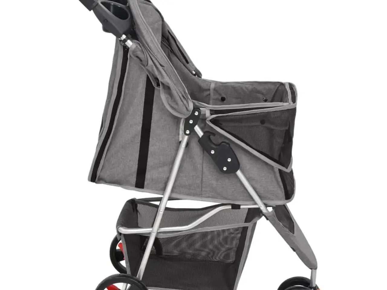 Billede 5 - Foldbar hundeklapvogn i oxfordstof - grå, 80 × 46 × 98 cm