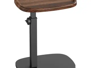 C-formet sofabord/sengebord - højdejusterbart sidebord 30 × 40 × 69 cm, valnød brun/sort
