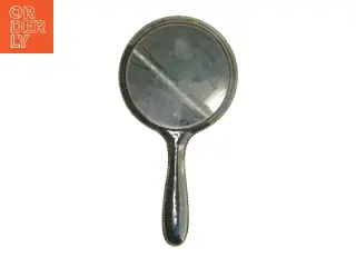 Håndspejl i metal (str. Ø 15,5 cm længde 30 cm)