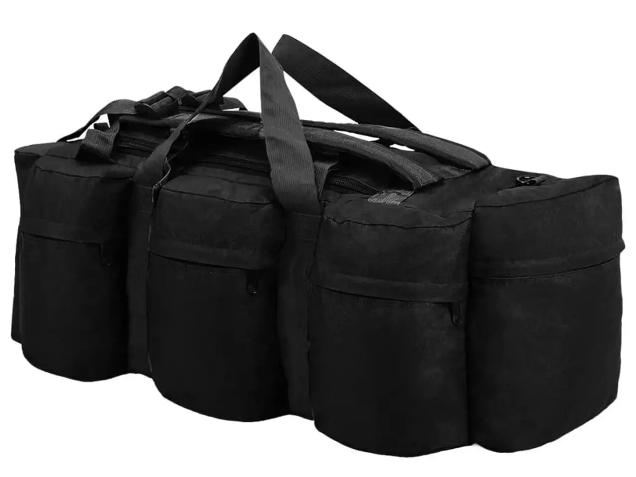 Billede 2 - Duffelbag 3-i-1 i army-stil - 45 l, sort