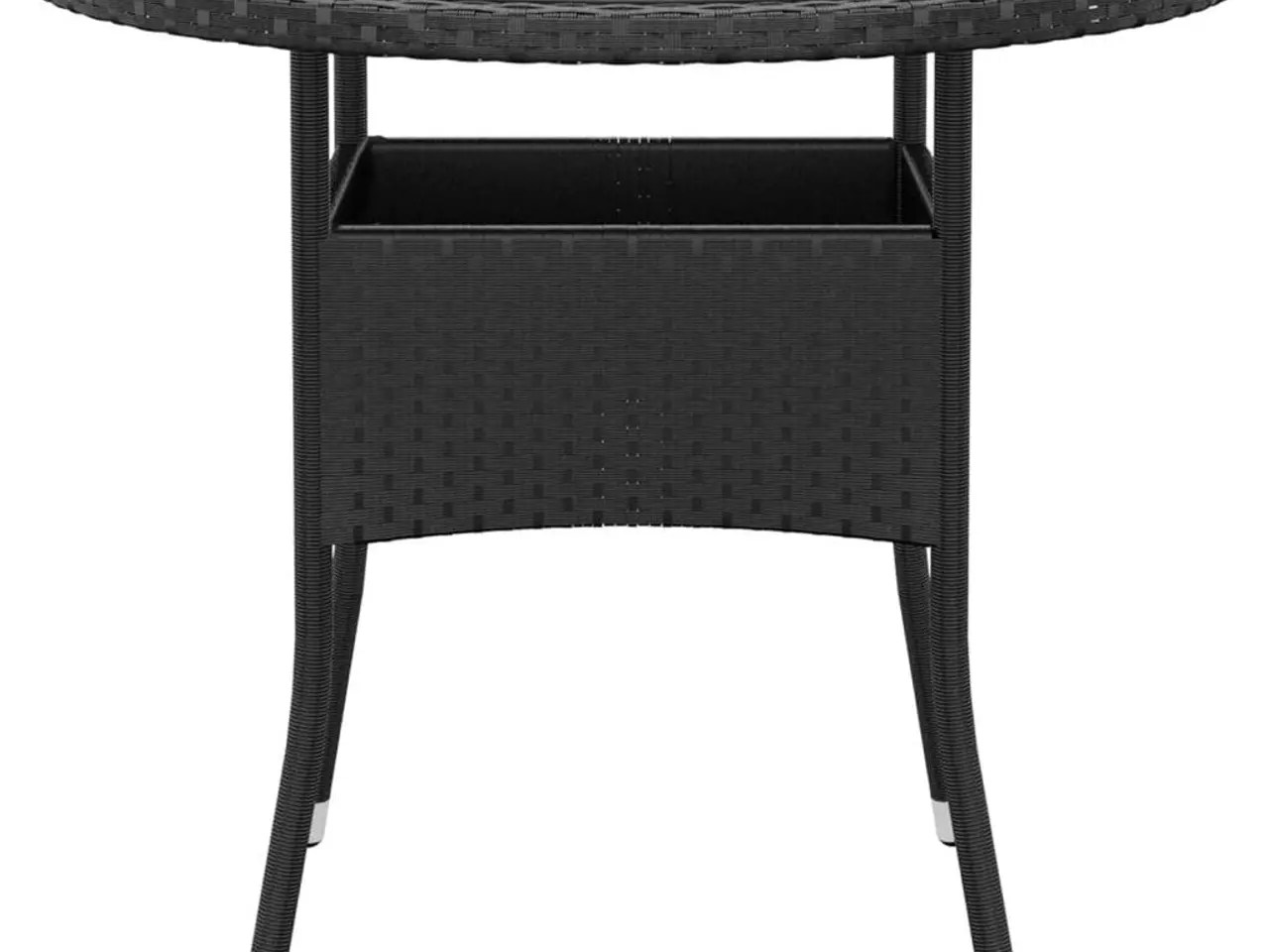 Billede 2 - Havebord Ø80x75 cm hærdet glas og polyrattan sort
