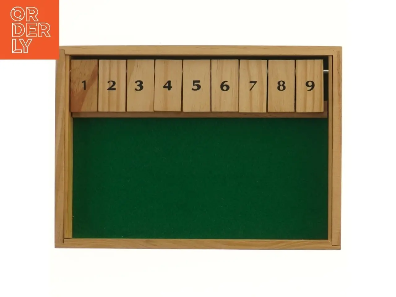 Billede 1 - Træ spilbræt med nummererede fliser (str. 27,5x19 cm)
