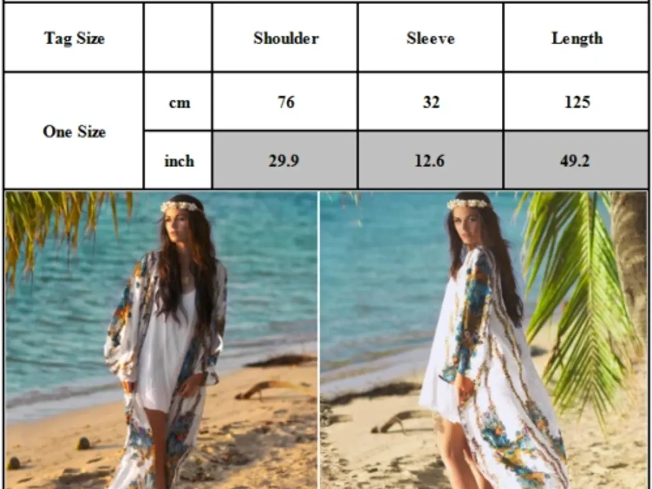 Billede 3 - Kimino i blomstret print i mønster-one size