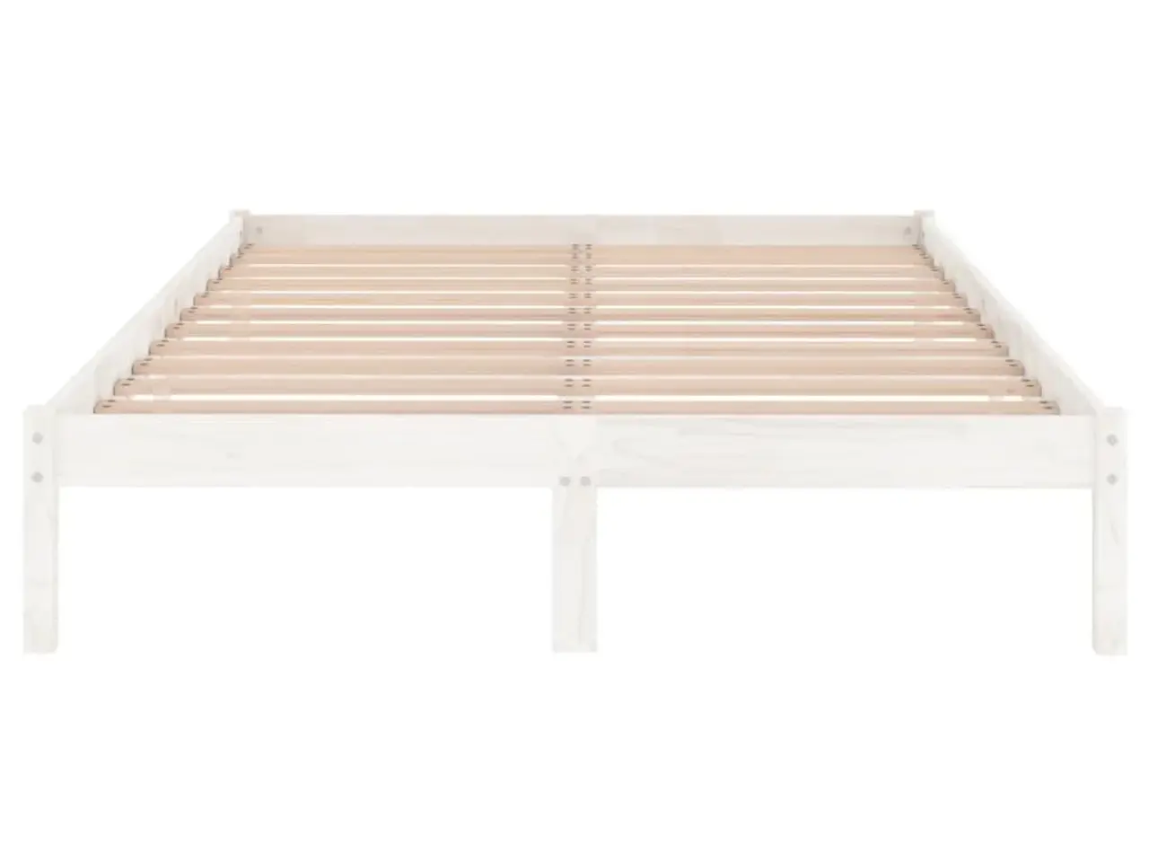 Billede 4 - Sengeramme 160 x 200 cm i massivt fyrretræ - hvid