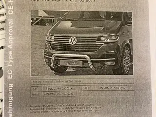 Front Bøjle til VW t6.1 transporter, california m.