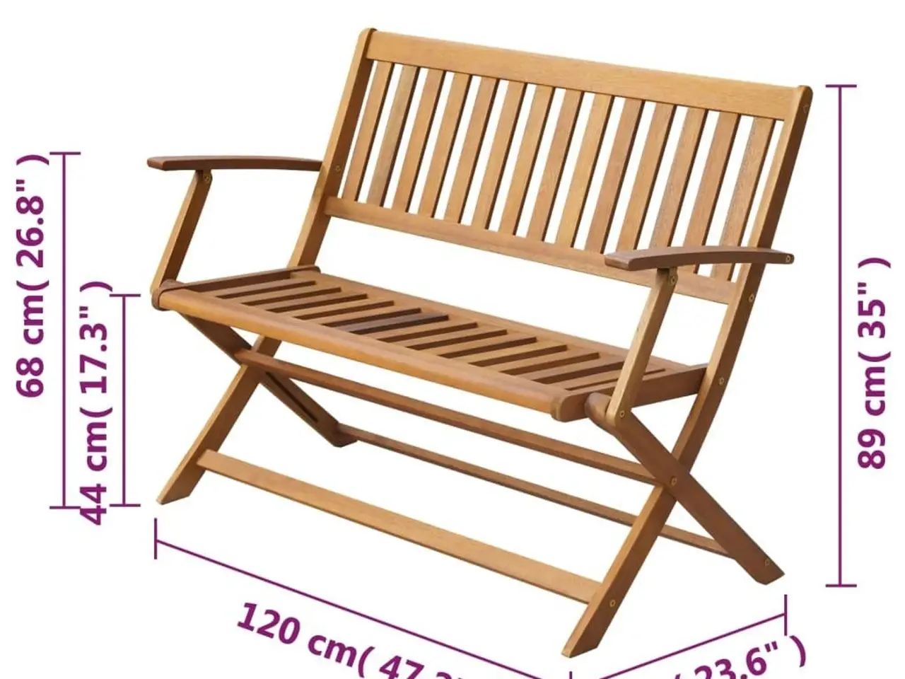 Billede 4 - Havebænk 120 cm i massivt akacietræ