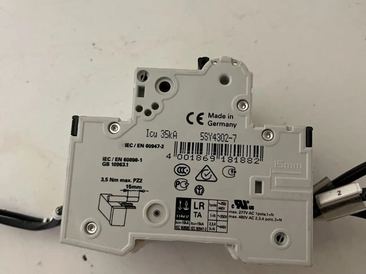 Billede 6 - Siemens 5SY43 C2 3-Pole MCB 2A 400V Miniature