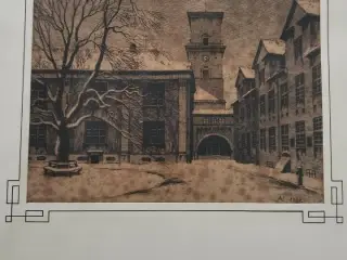 Fotogravure fra 1921: Frue Kirke i København