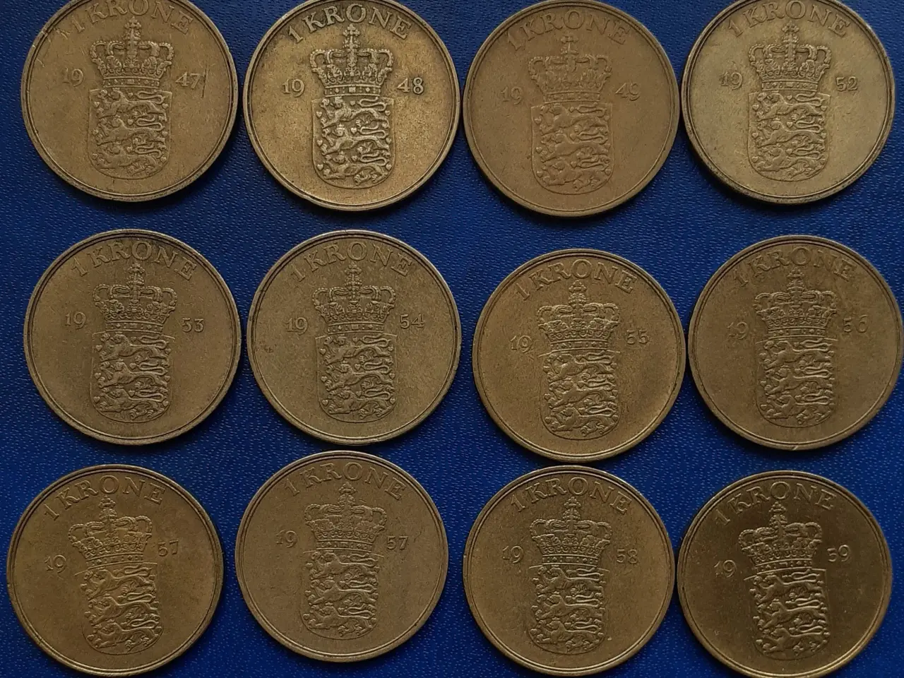 Billede 1 - 1 kr. komplet Fre. IX, fra 1947 til 1959
