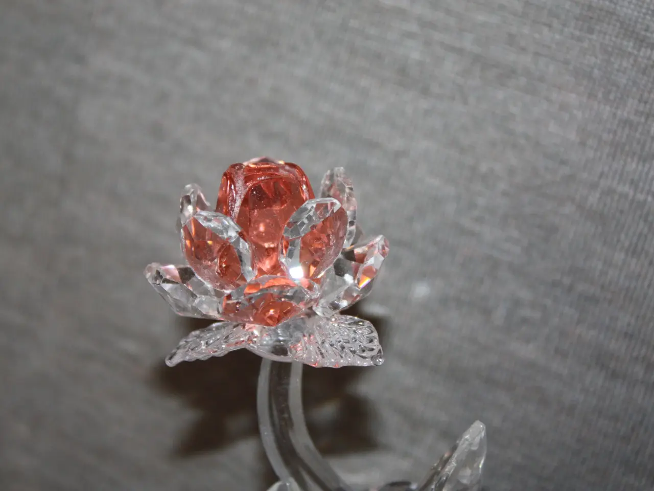 Billede 2 - Crystal / glas blomst i original æske højde 14 cm