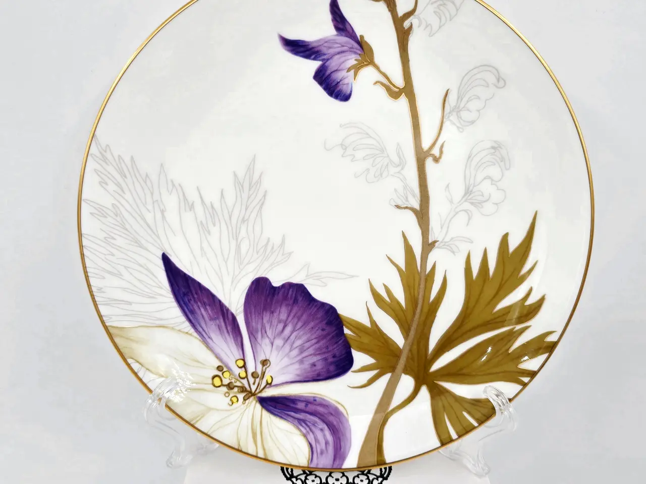 Billede 1 - Royal Copenhagen Flora Tallerken Pansy nr 619. sortering 1