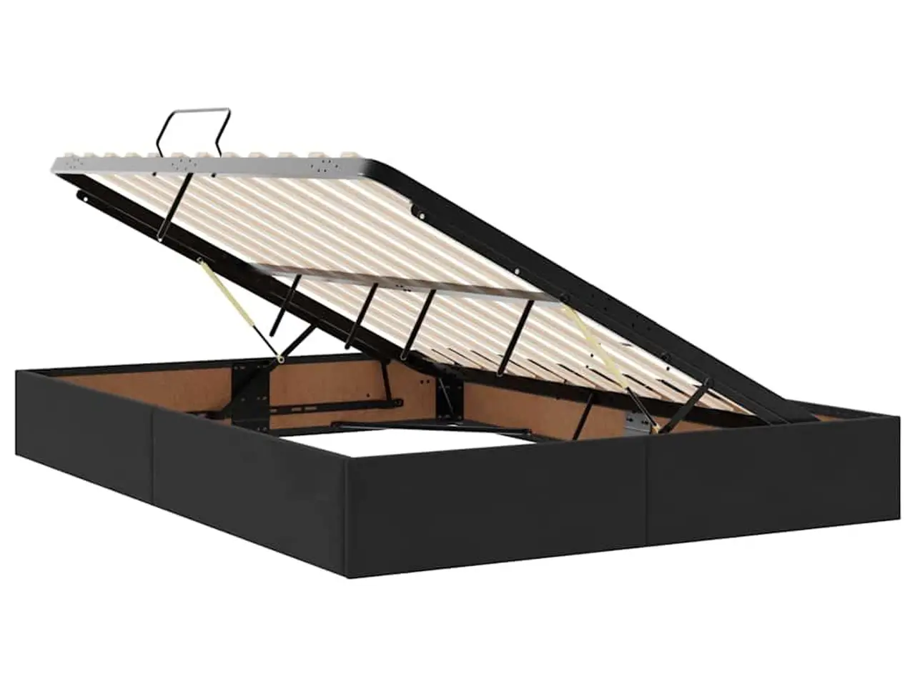 Billede 6 - Opbevaringsseng med madras Sort 135 x 190 cm Velour