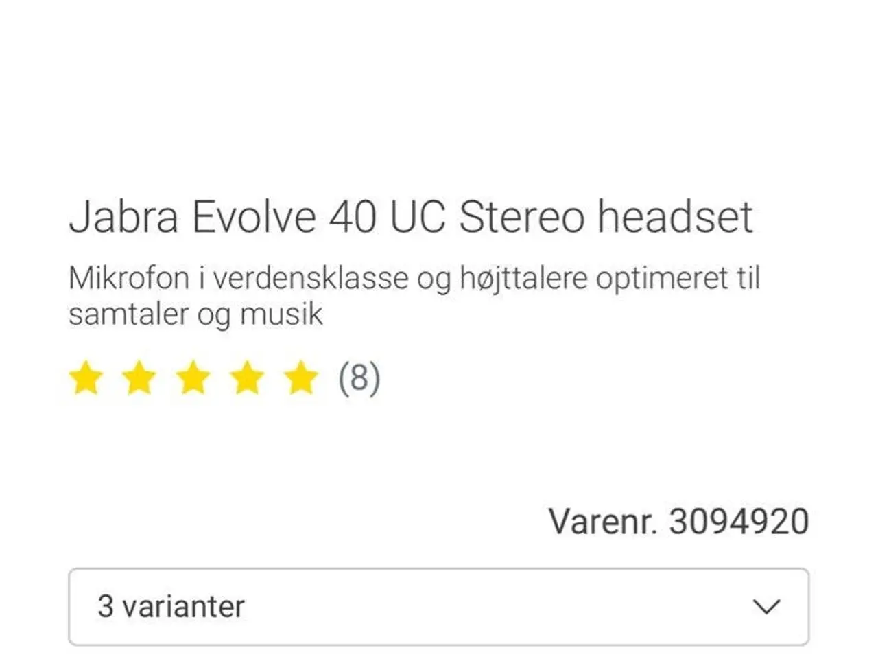 Billede 2 - Jabra Evolve 40 UC stereo headset (GN)