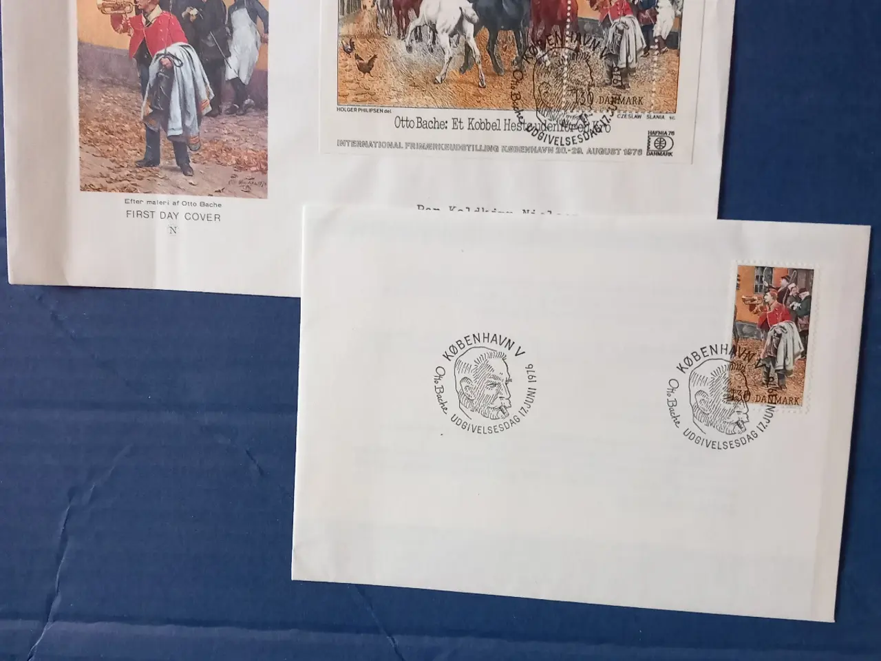 Billede 1 - Fdcer med Hafnia 76 miniark hhv. Postiljonfrimærke
