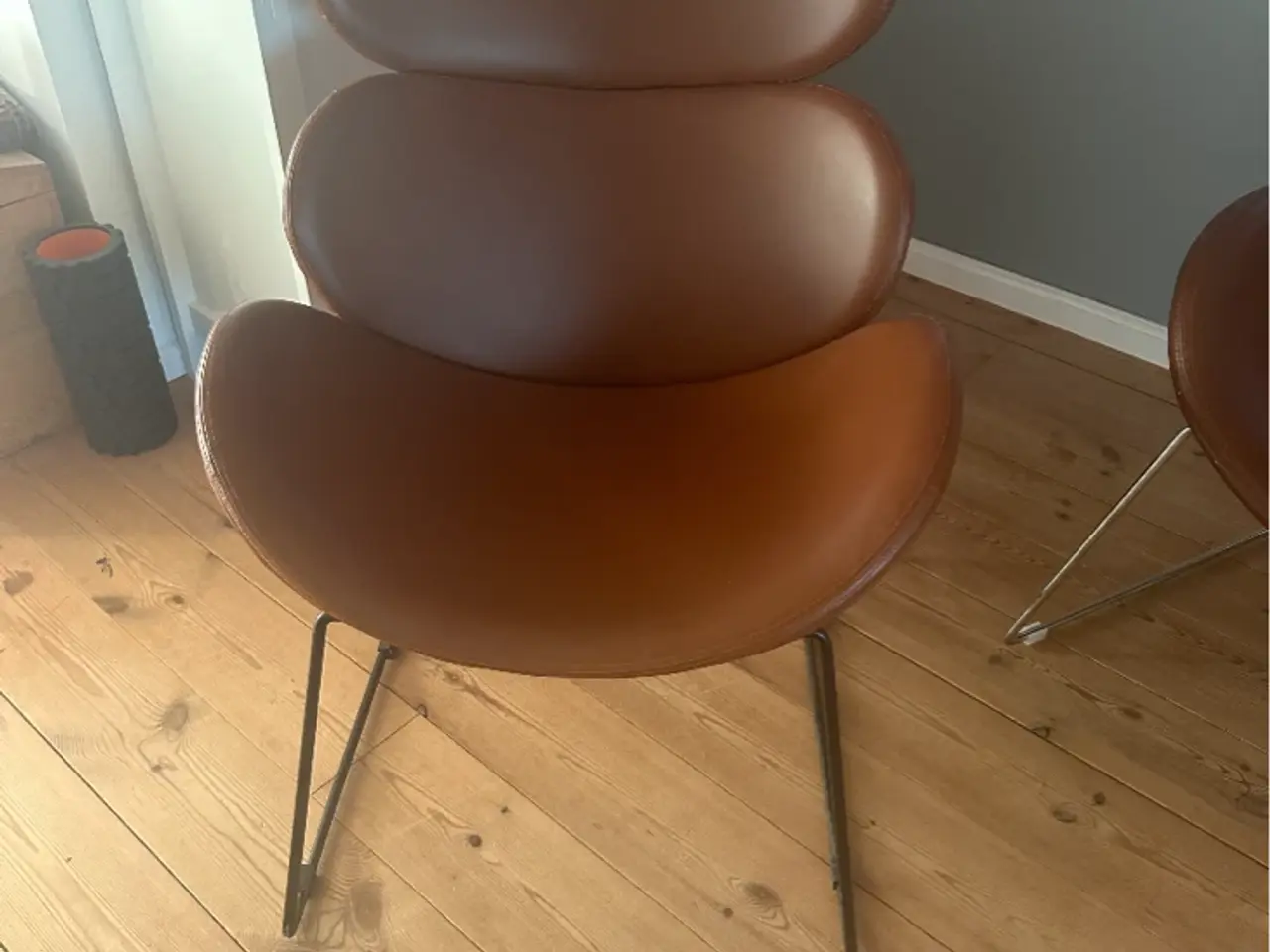 Billede 2 - Stol brun læder look
