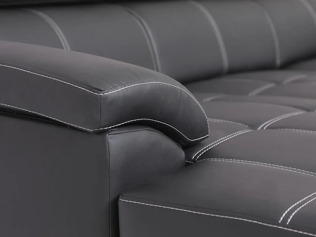 Billede 3 - Stitch sovesofa med venstrevendt chaiselong og sengeudtræk - sort PU