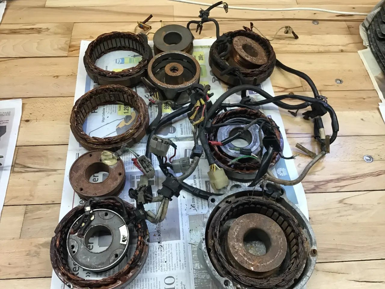 Billede 1 - Honda statorer, rotor og magnetiseringsspoler