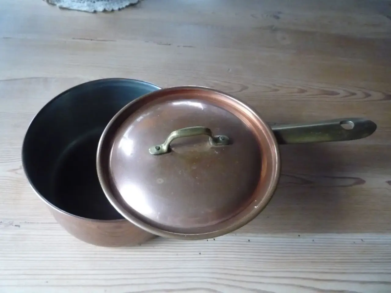 Billede 3 - Kobber kasserolle med låg, mrk. Tagus