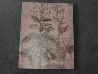Botanisk mini-tryk med rosa blomster og vintage-lo