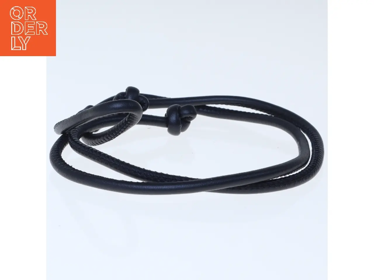 Billede 1 - Sort lædersnoet armbånd (str. 42 cm)