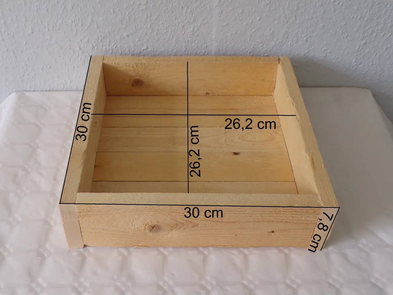 Billede 8 - Bakke i genbrugstræ 30 x 30 cm