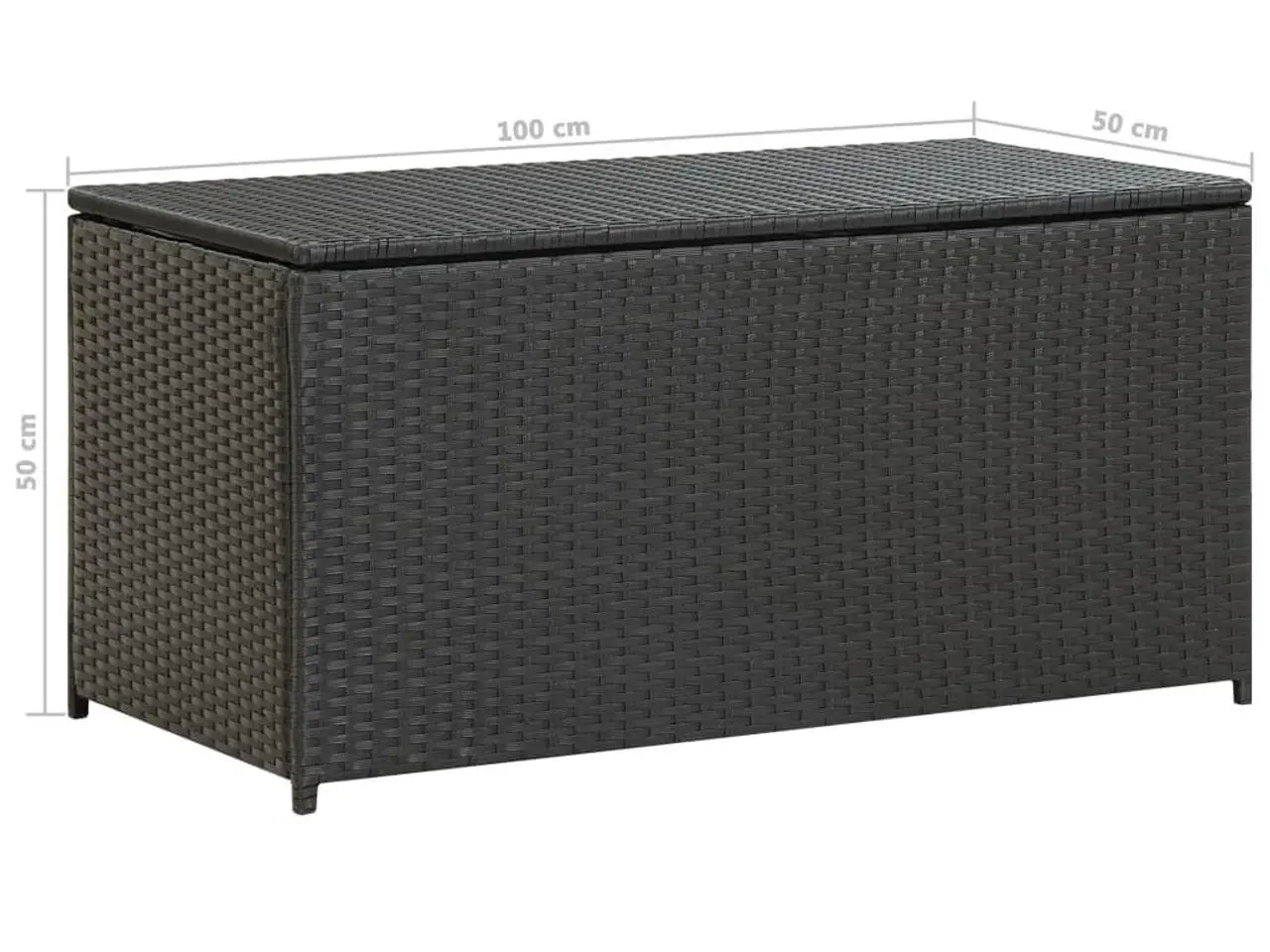 Billede 8 - Opbevaringskasse til haven i polyrattan 100 × 50 × 50 cm - sort