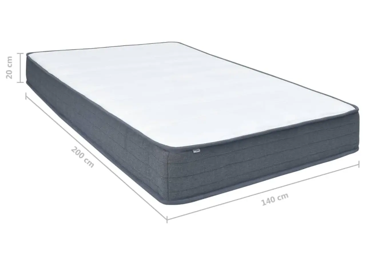 Billede 11 - Madras medium 200 × 140 × 20 cm - hvid/mørkegrå springmadras