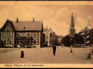 Nyborg - Adelgade set fra Havnemolen - Imp. 160514 - Brugt