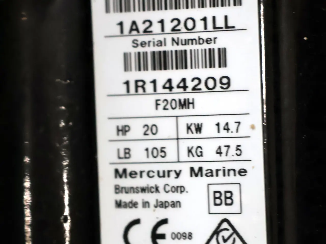 Billede 11 - 20hk Mercury årg 2023. model F20 MH 4takt m/kort