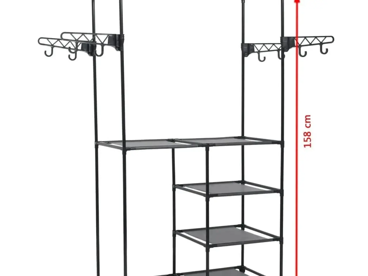 Billede 6 - Tøjstativ med 4 hylder 87 x 44 x 158 cm - sort