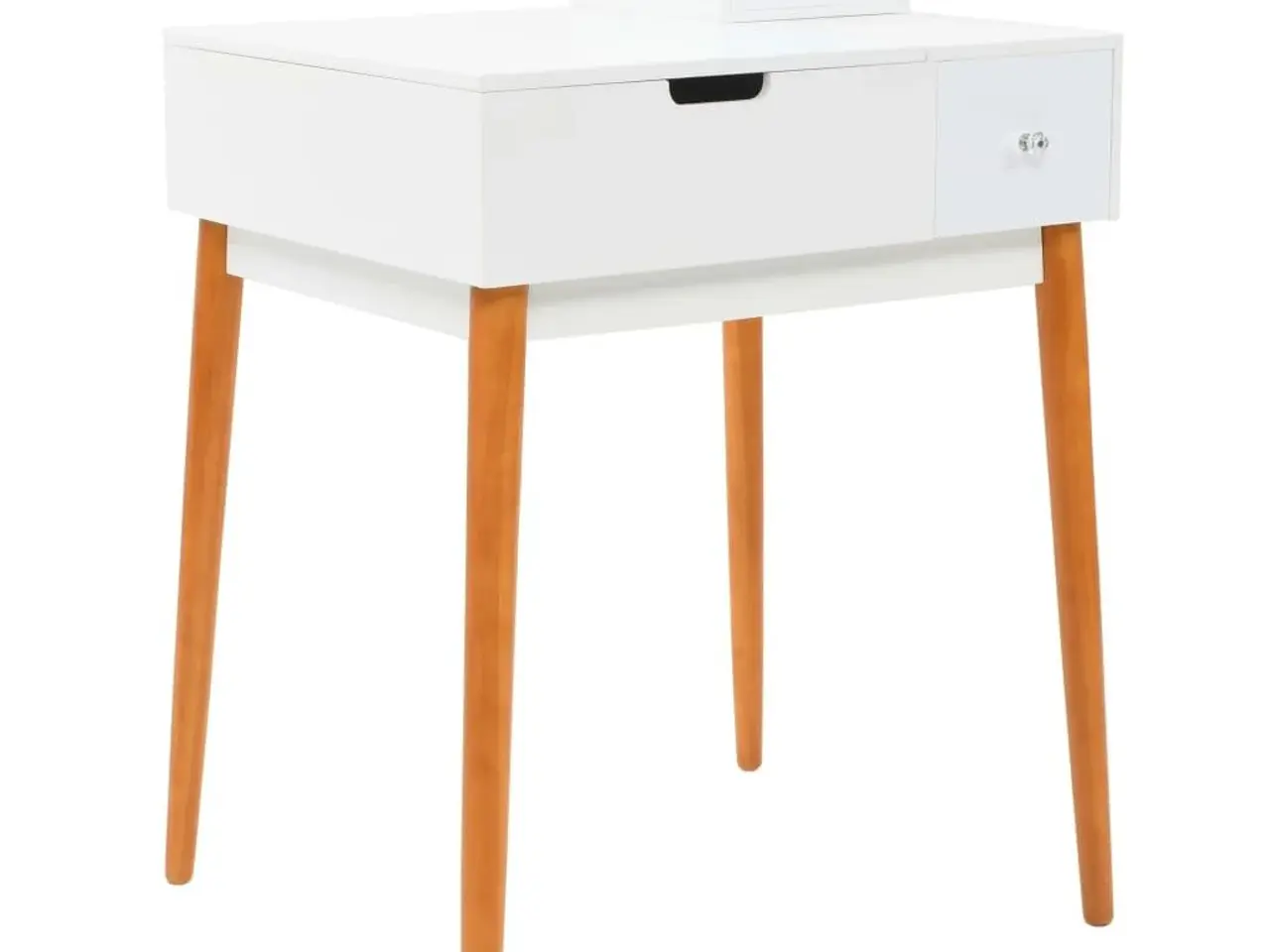 Billede 6 - Sminkebord med spejl i MDF - 60 × 50 × 86 cm, hvid/brun