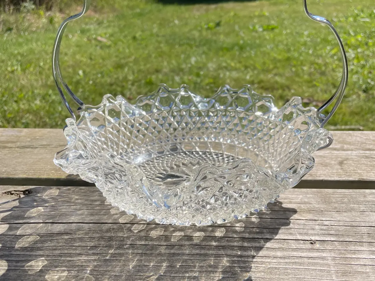 Billede 2 - Glasskål med metalhank