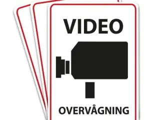 Videoovervågning klistermærke - selvklæbende skilt