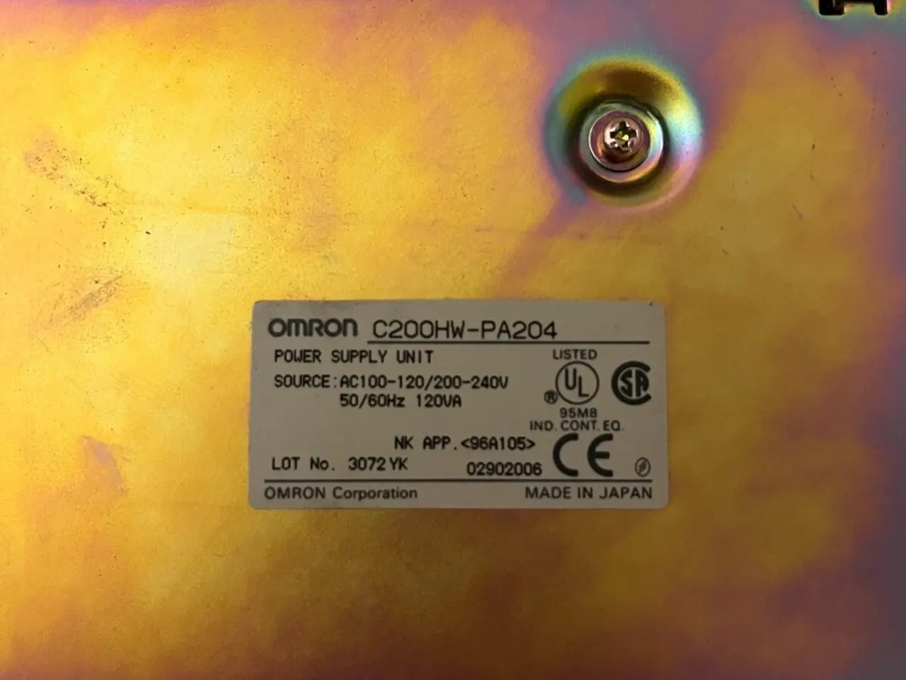 Billede 2 - Omron C200HW-PA204 strømforsyning Unit 100-240V -