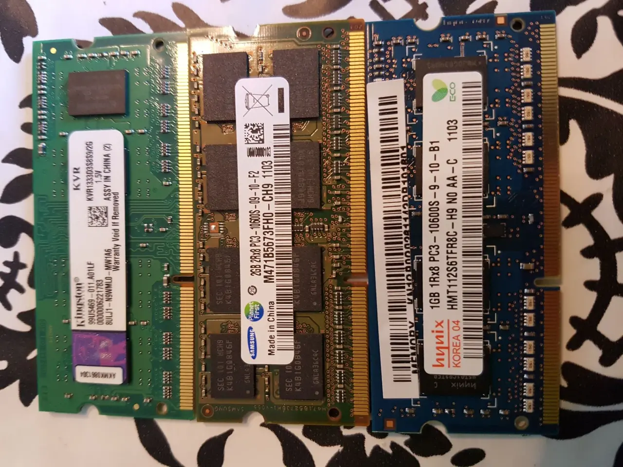 Billede 1 - 1+2+2gb ddr3 SO-dimm 204pin