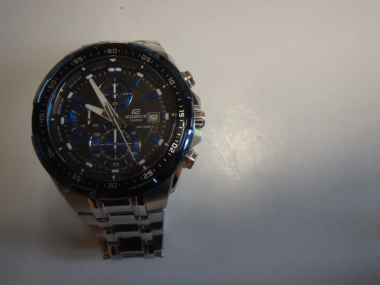 Billede 1 - Casio Edifice sort/blå/stål Kronograf Model 5345